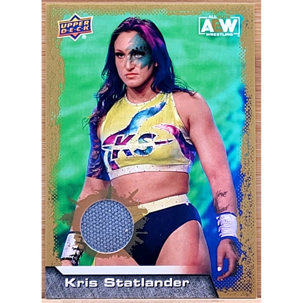 2022 UPPER DECK AEW KRIS STATLANDER GOLD RELIC